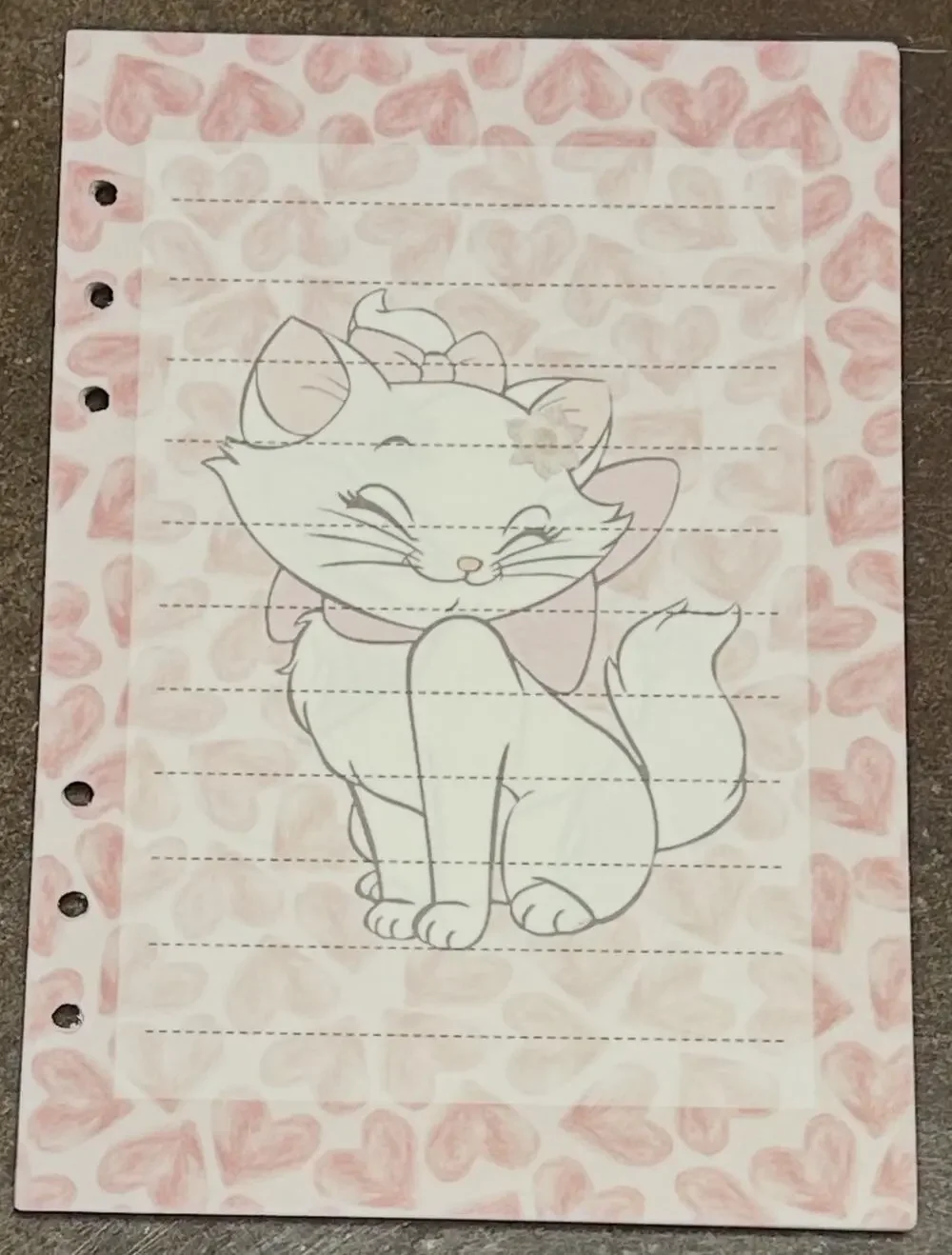Marie Cat Size A5 Refill Stationery Paper (50 Sheets)